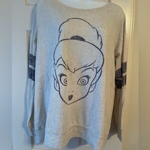 Sz L Disney Tinkerbell “Jersey”. Gray, lightweight LS tee.
